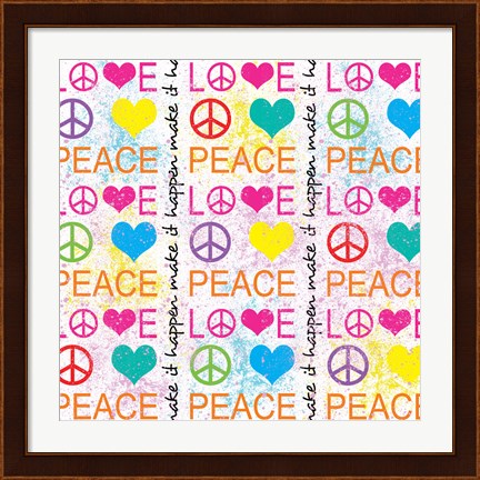 Framed Peace Love 1 Print