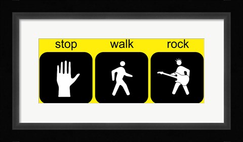 Framed Stop Walk Rock Print