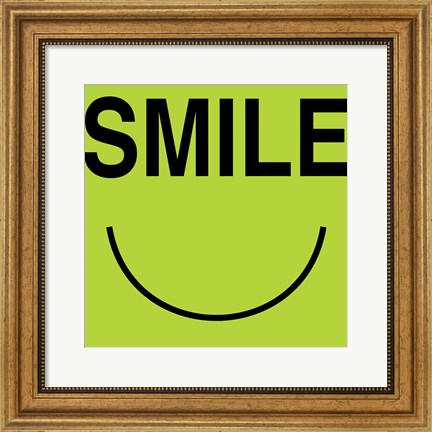 Framed Smile - Green Print
