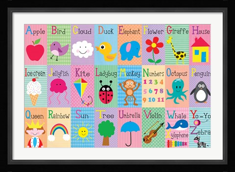 Framed Alphabet Squares Print