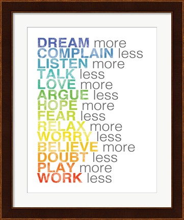 Framed Rules to Live By 1 Print