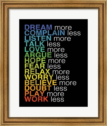 Framed Rules to Live By 2 Print