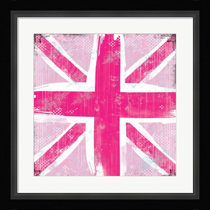 Framed Union Jack Pink Print