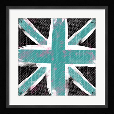 Framed Union Jack Blue and Black Print