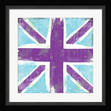 Framed Union Jack Purple and Blue Print