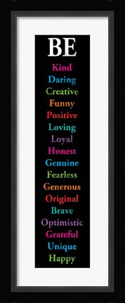 Framed Be Kind 2 Print