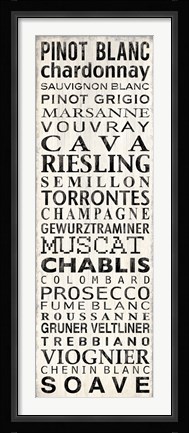 Framed Pinot Blanc - White Print