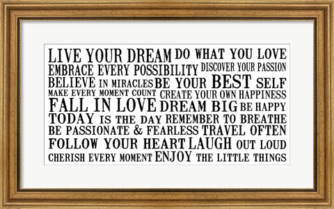 Framed Live Your Dream 5 Print