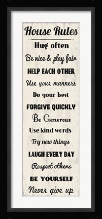 Framed House Rules 4 Print