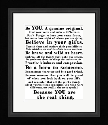 Framed Be Genuine 2 Print