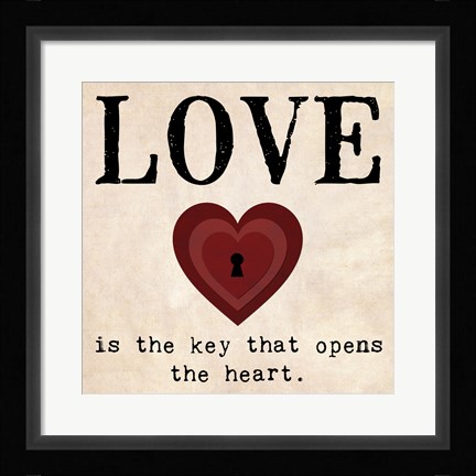 Framed Love is the Key Print