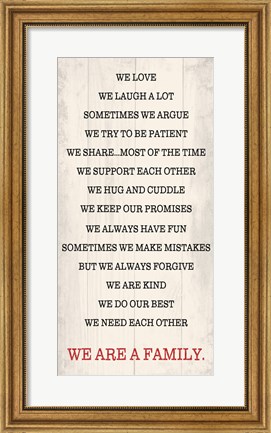 Framed We are a Family 1 Print