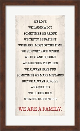 Framed We are a Family 1 Print
