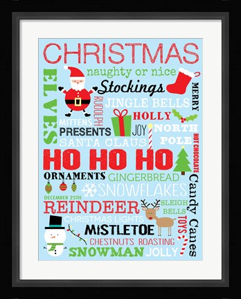 Framed Ho Ho  Ho 3 Print