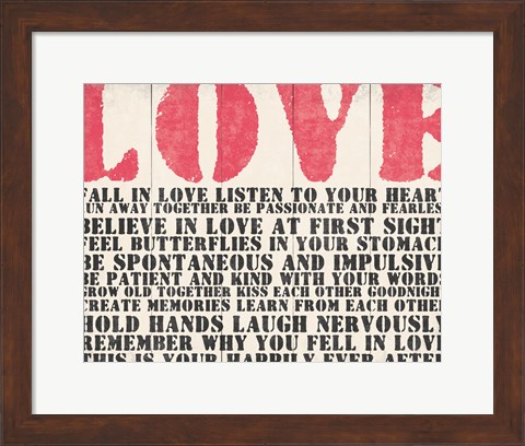 Framed Fall In Love Print