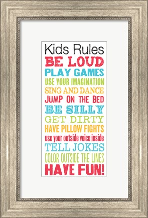 Framed Kids Rules Print