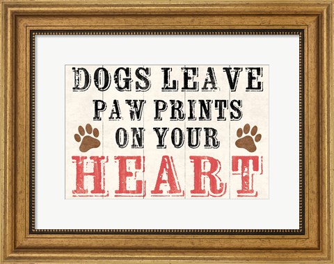 Framed Dogs Leave Paw Prints 2 Print