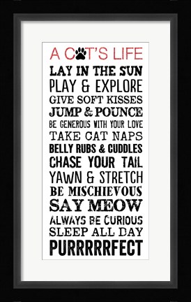 Framed Cat's Life Print