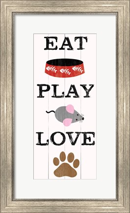 Framed Eat Play Love - Cat 1 Print