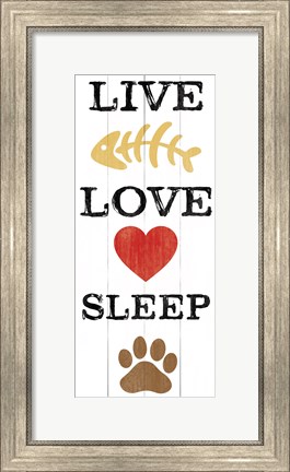 Framed Live Love Sleep Print