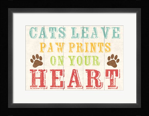 Framed Cats Leave Paw Prints 1 Print