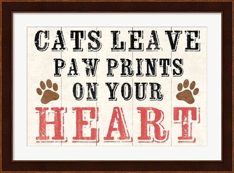 Framed Cats Leave Paw Prints 2 Print