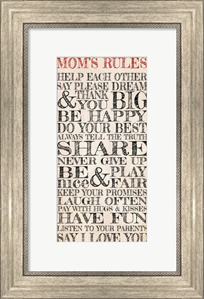 Framed Mom&#39;s Rules Print