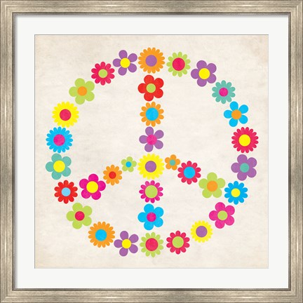 Framed Peace Floral Print