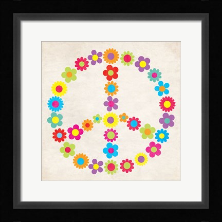 Framed Peace Floral Print