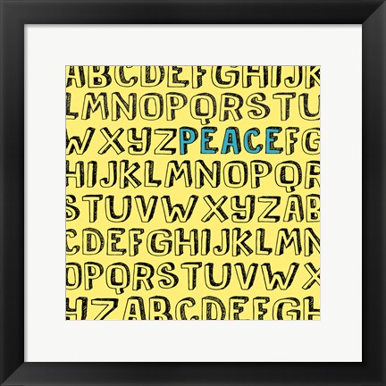 Framed Peace Alphabet Print