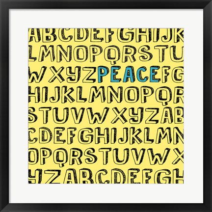 Framed Peace Alphabet Print
