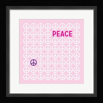 Framed Peace Pink Print