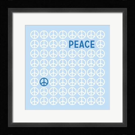 Framed Peace Blue Print