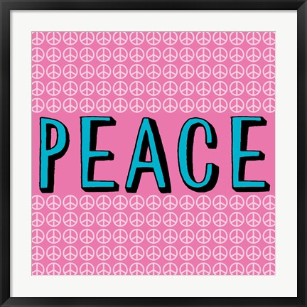 Framed Peace - Blue and Pink Print