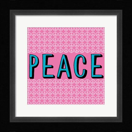 Framed Peace - Blue and Pink Print