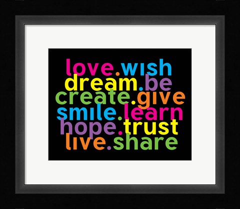 Framed Love Wish Dream Print