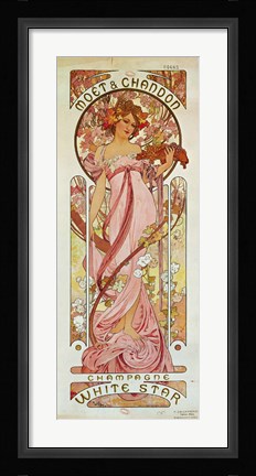 Framed White Star Champagne, Moet et Chandon, 1889 Print