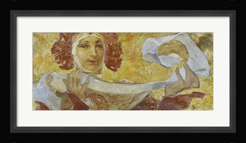 Framed Woman with Scarf Print