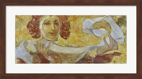 Framed Woman with Scarf Print