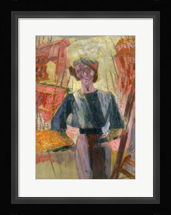 Framed Study of a Woman with Houses, c. 1910-1916 Print