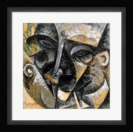 Framed Dynamism of Man's Head 1914 Print
