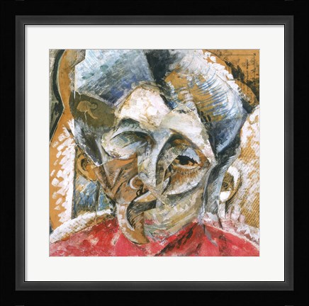 Framed Dynamic Composition with a Woman's Head Print