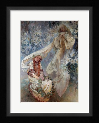 Framed Madonna of the Lilies, 1905 Print