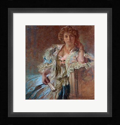 Framed Portrait of Berthe Lalande, 1904 Print
