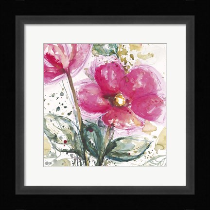 Framed Pink Flower I Print