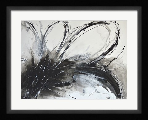 Framed Monochrome Flora I Print