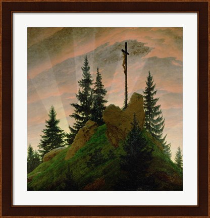 Framed Cross in the Mountains  1807-1808 Print