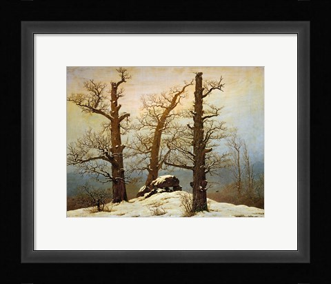 Framed Megalithic Cairn in the Snow, c. 1820 Print