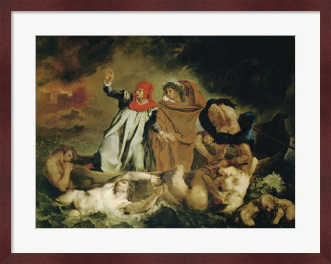 Framed Dante and Virgil, 1822 Print