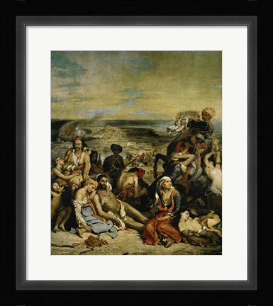 Framed Massacre of Chios Greek Families Waiting for Death or Slavery, 1824 Print